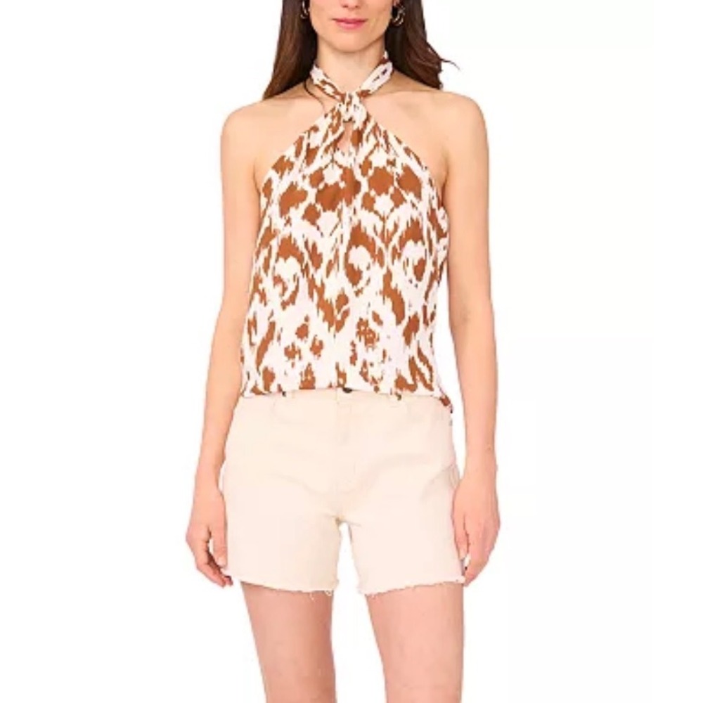 Vince Camuto Women XXL Print Halter Top Blouse NWT